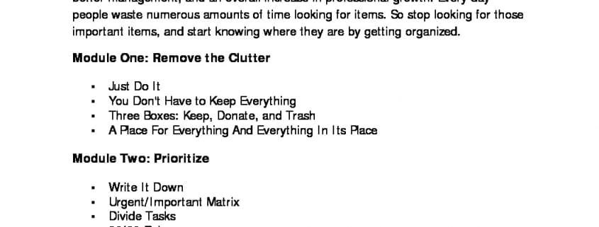 thumbnail of Organizational Skills